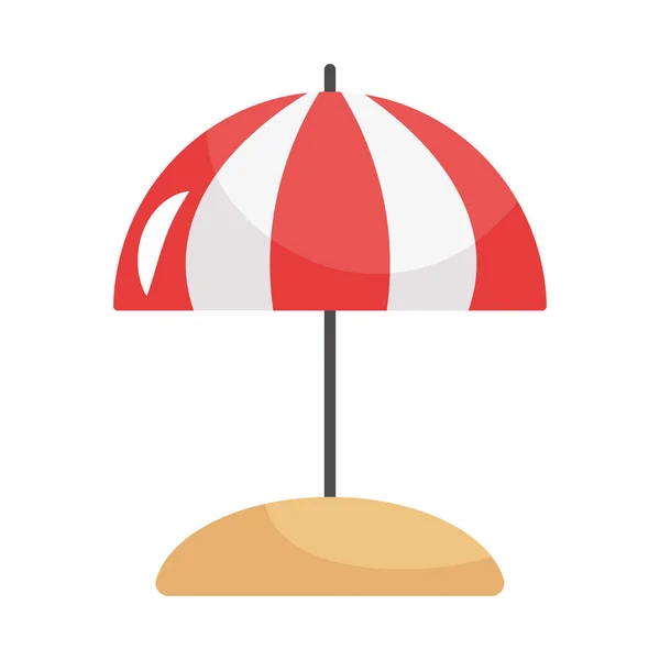 Red Beach Umbrella White — Stockvector