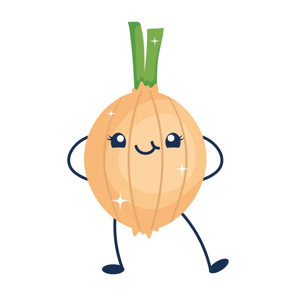 Kawaii Onion Illustration White — Stock vektor