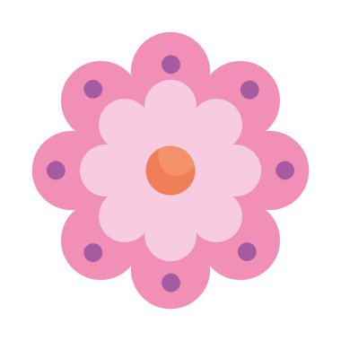 Beyaz arkaplanda renkli çiçek simgesi