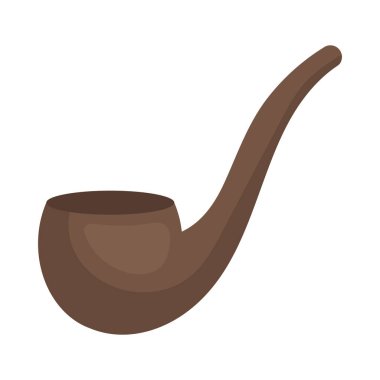 Beyaz arkaplanda ahşap boru simgesi