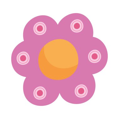 Beyaz arkaplanda pembe çiçek simgesi