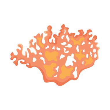 Beyaz arkaplanda mercan simgesi