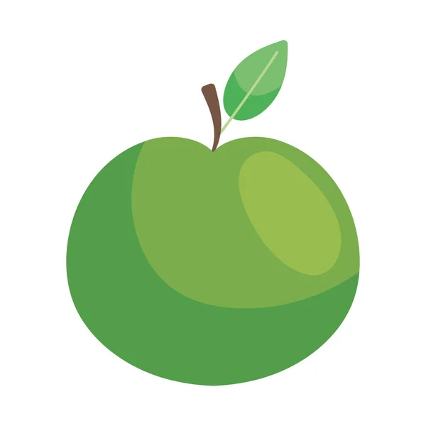 Icono Manzana Verde Sobre Fondo Blanco — Vector de stock