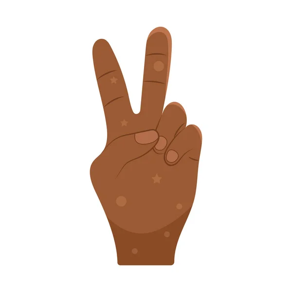 Main Afro Avec Geste Symbole Paix — Image vectorielle
