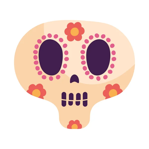 白い背景の上のメキシコ砂糖の頭蓋骨 — ストックベクタ