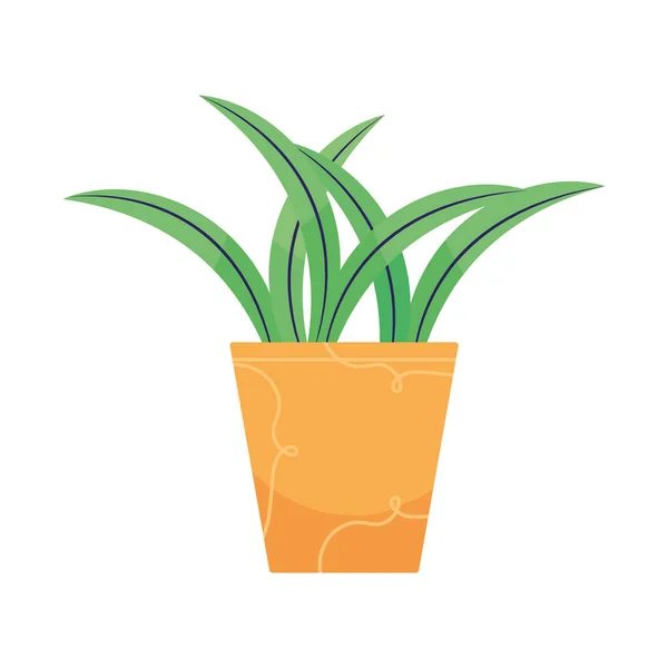 Green Plant Orange Pot — Stockvektor