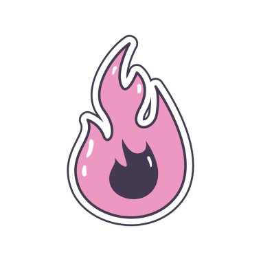 düz pembe alev dizaynı beyaz üzerine