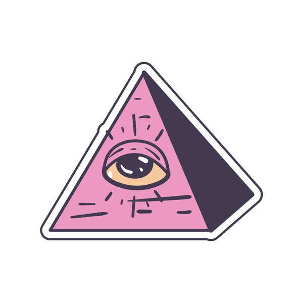 Flat Pink Pyramid Design White — Stock vektor