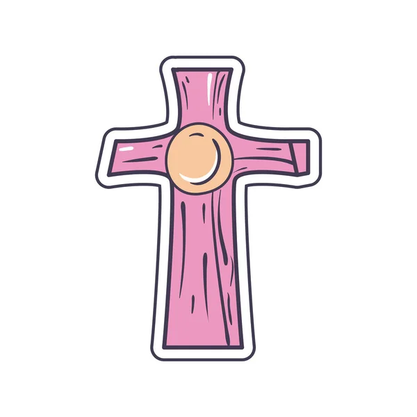 Flat Pink Cross Design White — Image vectorielle
