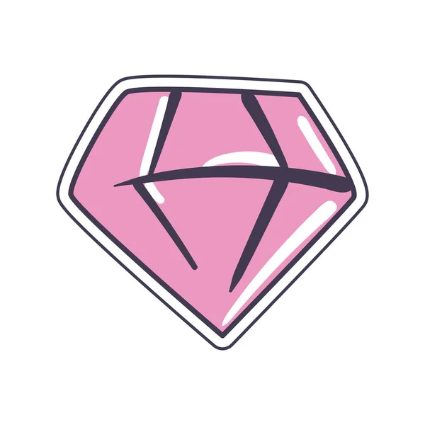 Flat Pink Diamond Design White — Vetor de Stock