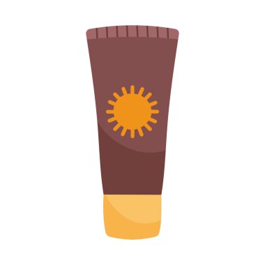 Beyaz arkaplanda güneş kremi simgesi