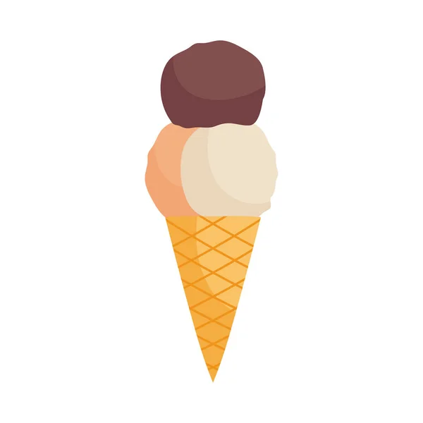 Cono Helado Sobre Fondo Blanco — Archivo Imágenes Vectoriales