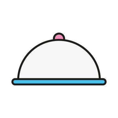 beyaz arkaplanda servis tepsisi simgesi