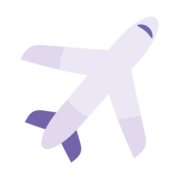 Ícone Avião Roxo Fundo Branco — Vetor de Stock