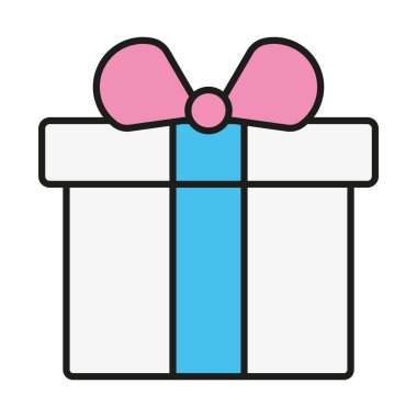 Beyaz arkaplanda hediye kutusu simgesi