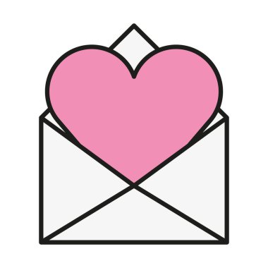 Büyük pembe kalpli zarf.