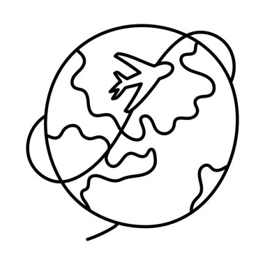 Gezegen etrafında uçan bir uçak