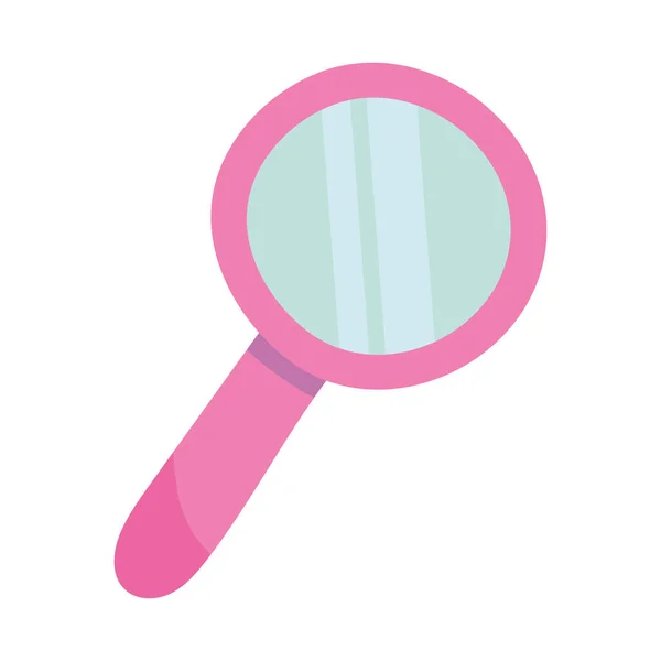 Pink Magnifying Glass White Background — Stockvector