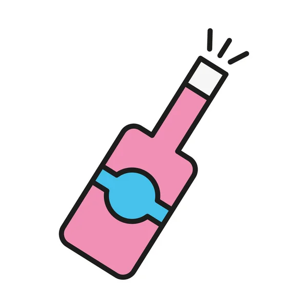 Champagne Bottle Icon White Background — 스톡 벡터