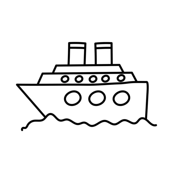Cruise Schip Pictogram Witte Achtergrond — Stockvector