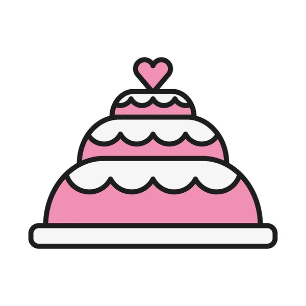 Wedding Cake Icon White Background — Stockvektor
