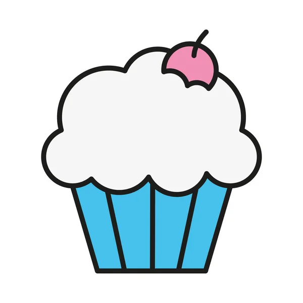 Cupcake Pink Cherry Top — Stockvektor