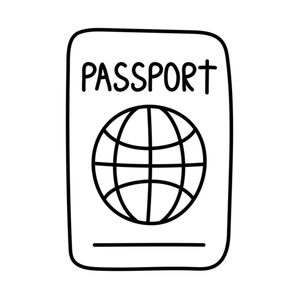 Icono Del Documento Pasaporte Sobre Fondo Blanco — Vector de stock