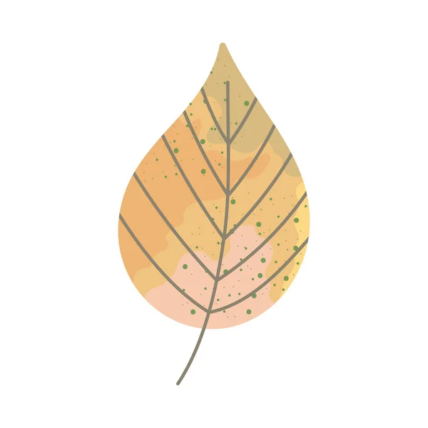 Yellow Leaf Icon White Background — ストックベクタ