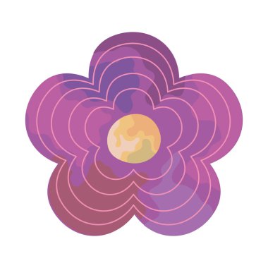 beyaz arkaplanda mor çiçek simgesi