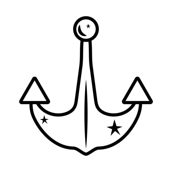 Anchor Stars White Background — 图库矢量图片