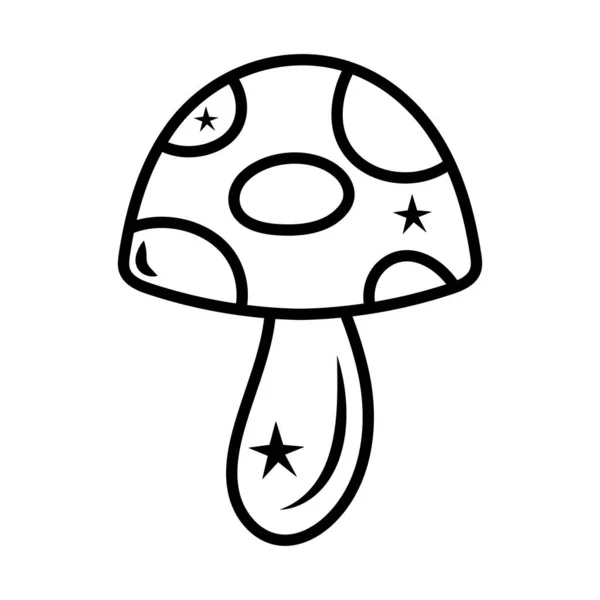 Mushroom Stars White Background — Vettoriale Stock