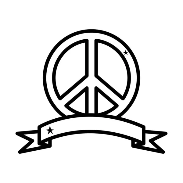 Peace Symbol Decorative Ribbon — ストックベクタ
