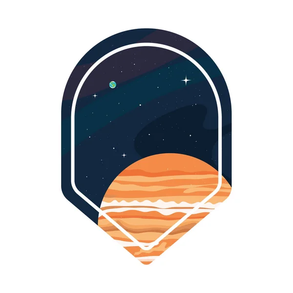 Space Badge Jupiter Planet —  Vetores de Stock
