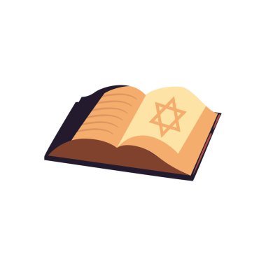 Düz torah tasarımı beyaz üzerine