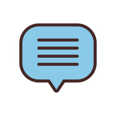 beyaz üzerinde düz mavi metin balonu