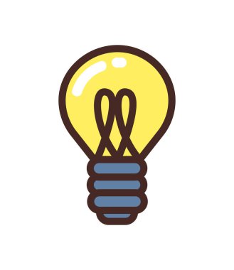 Düz ampul beyaz üzerine