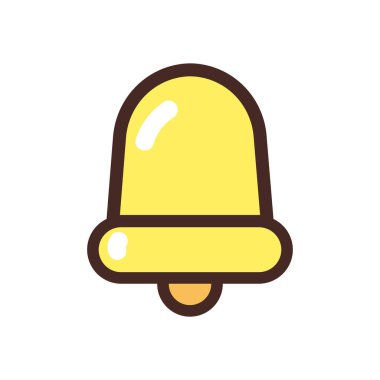 Düz sarı zil beyaz üzerine