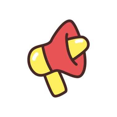 düz megafon tasarımı beyaz üzerine