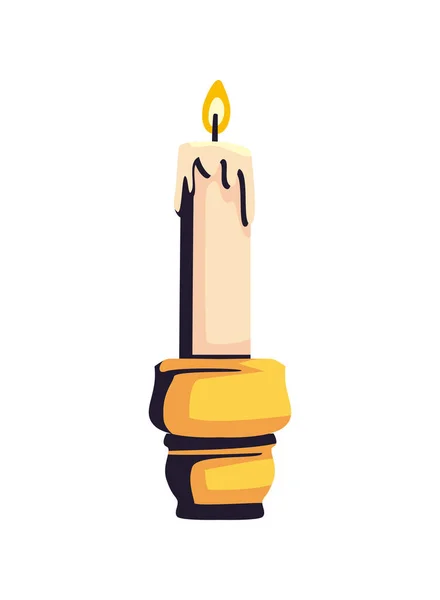 Flat Candle Design White — Archivo Imágenes Vectoriales