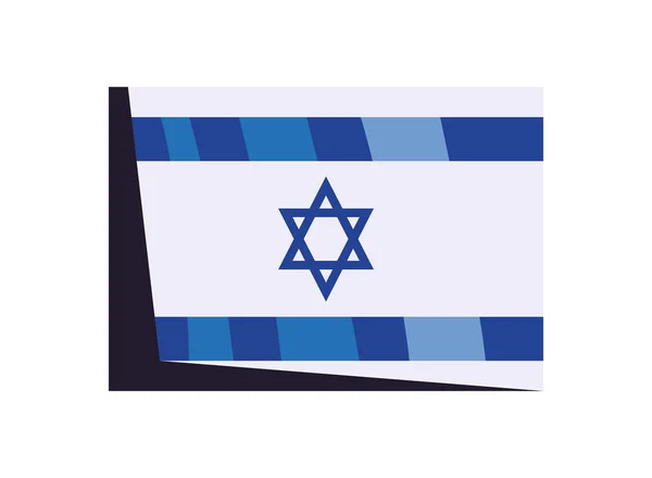 Bandeira Israel Plana Sobre Branco — Vetor de Stock