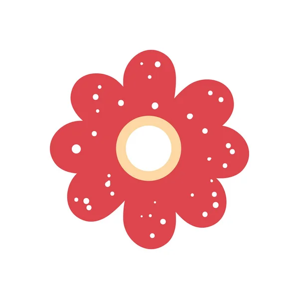 Flat Red Flower White — Image vectorielle