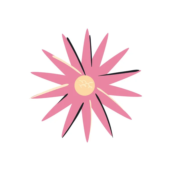 Flat Pink Flower White — Image vectorielle