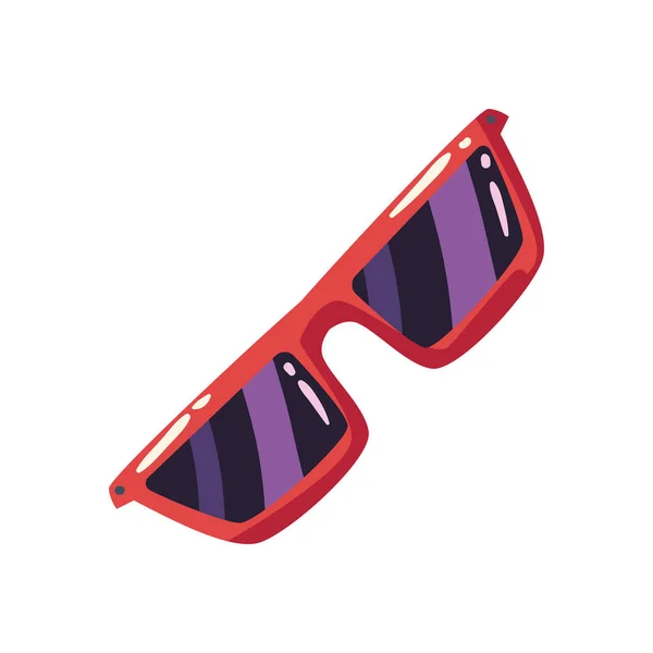 Flat Red Sunglasses White — Stockvector