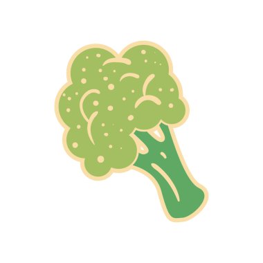 düz brokoli tasarımı beyaz üzerine