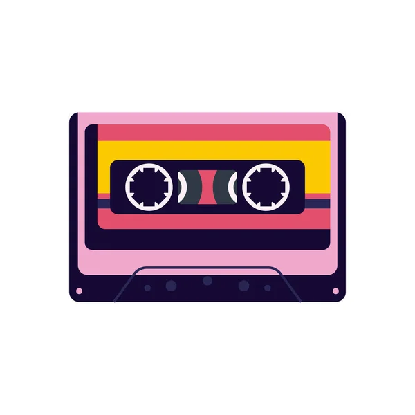 Platte Retro Tape Wit — Stockvector