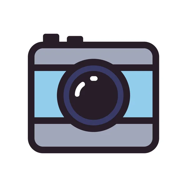 Platte Camera Illustratie Wit — Stockvector