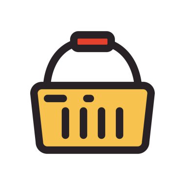 düz sepet tasarımı beyaz üzerine