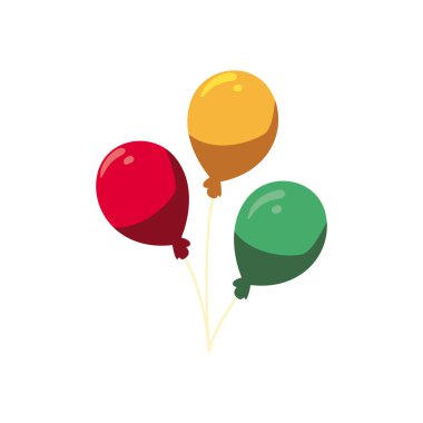 Düz parti balonları beyaz üzerine