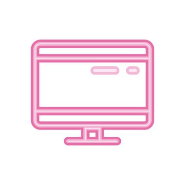 beyaz üzerine düz neon pc ekran