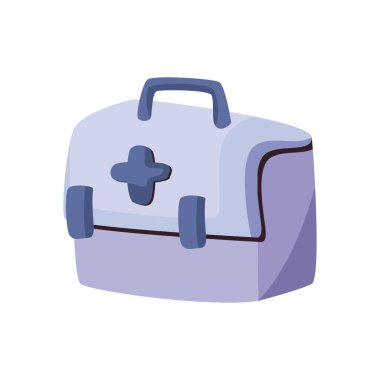 ilk yardım çantası beyazın üstünde.